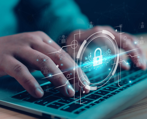 Businessman Showing Cyber Security Concept