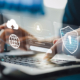 It Specialist Work On Computer With Data Protection Of Cyber Security