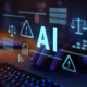 Ai Graphics Hovering Over Laptop Keyboard