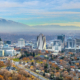 Panoramic View Of The Bustling Downtown In Salt Lake City Utah
